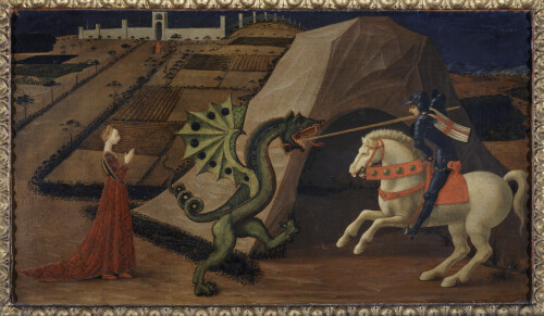 Saint Georges combattant le dragon, Paolo Uccello, vers 1440, Tempera sur bois © RMN-Grand Palais - Agence Bulloz-jpg