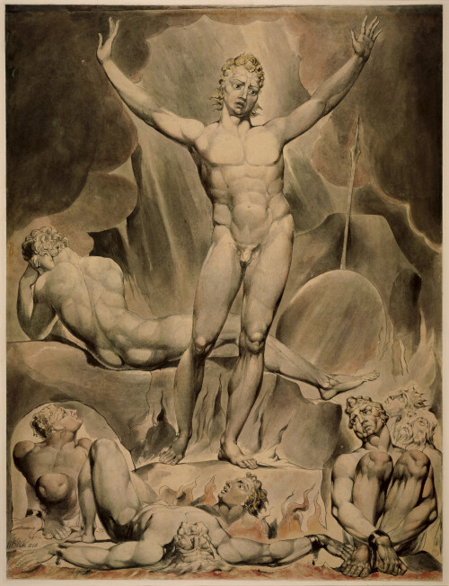 Satan Harangue les anges rebelles_ William Blake_1808© Victoria and Albert Museum, Londres, Dist. RMN-Grand Palais  image Victoria and Albert Museum